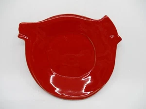 VIETRI LASTRA RED HOLIDAY FIGURAL BIRD - CANAPE PLATE - 6 3/4" 0712G - Picture 1 of 5