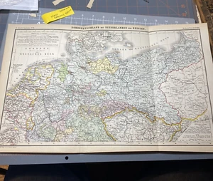 1800's German  Language North Germany  Netherlands Belgium Map Folded Ink Marked - Picture 1 of 24