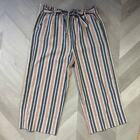 Knox Rose Stripe High Waist Paper Bag Crop Wide Leg Palazzo Pants  XXL 2X 2XL