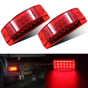 2x 6" Red 21-LED Clearance Side Marker Lights Truck Trailer Turn Signal Light - Picture 1 of 8