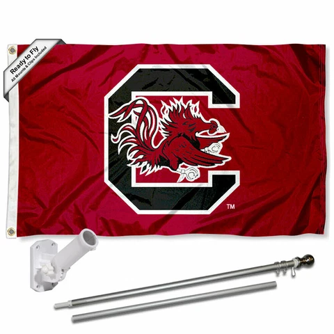 South Carolina Gamecocks Flag Pole and Bracket Gift Set Package Cover