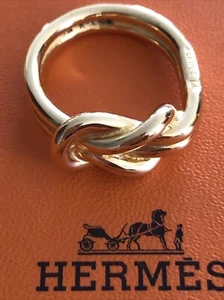 Hermès Anneau bague De Foulard modèle Noeud - Métal Doré BIJOU -JEWEL - Bild 1 von 6