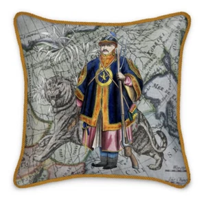 Asia Chinese Infantryman/Asian Tiger Silk Pillow - Picture 1 of 1