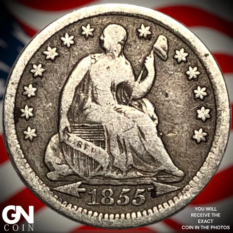 1855 Seated Liberty Half Dime  Q3816 Cover