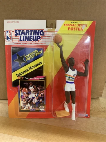 1992 Starting Lineup, "Dikembe Mutombo", Denver Nuggets - POSTER & CARD Box 91 Cover