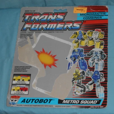 original G1 Transformers METRO SQUAD ORIGINAL CARDBACK ONLY micromaster - Image 1 of 4