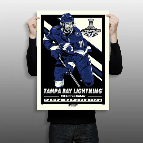 Tampa Bay Lightning Champs Stanley Cup Champions Victor Hedman Serigraph Print Cover