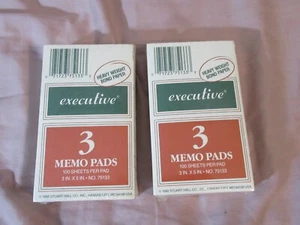 1992 Stuart Hall Executive Heavy Bonded Memo Pads Sealed 3 Pack 3 x 5" New - Picture 1 of 7
