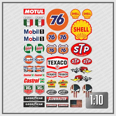 Youngtimer Modellbau RC 1:14 -  1:10 Aufkleber Set Universal MOTUL TAG 76 RC - Bild 1 von 3