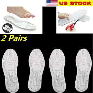 2 Pairs Memory Foam Insoles Shoe Comfort Unisex Size Cushion Feet Pad Heel Shock - Picture 1 of 3