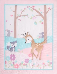 Parent's Choice Woodland Forest Nursery Crib Comforter Deer Rabbit - Picture 1 of 7