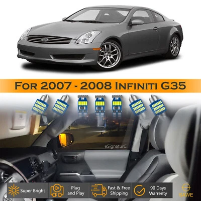Kit de equipamiento interior de 11 luces LED ultra blancas para Infiniti G35 2007-2008 Foto 1 de 4