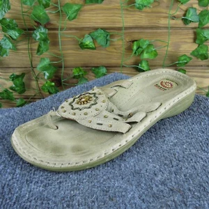 Infradito donna Earth Spirit rovere pelle beige taglia 11 media delicatamente usato 2025 - Foto 1 di 7