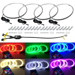 4x 15.5" Car Truck Wheel Rim LED Ring Lights Strip RGB Neon APP Control Remote - Picture 1 of 11
