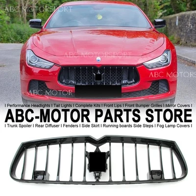 Glossy Black Front Bumper Grille 670010764 For Maserati Ghibli SQ4 2014-2017 - Image 1 of 4