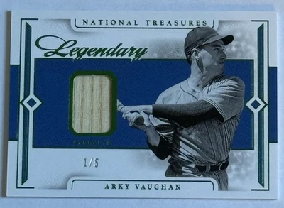 2024 Panini National Treasures Arky Vaughan Legendary Lumber Game Used Bat 1/5 - Image 1 of 2