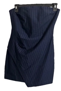 Wild Fable Women’s/Juniors Large Dress Pinstripe Strapless Mini Navy Blue/White - Picture 1 of 18