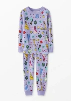 Hanna Andersson Disney Princesses on Sweet Lavender Long John Size 120(6/7) NEW - Image 1 of 2