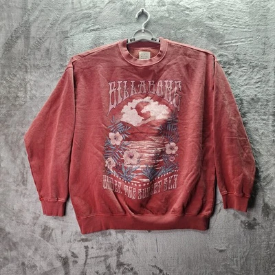 Billabong Medium Red Fleece Sweatshirt Under the Sunset Sky Graphic Pullover - Image 1 of 4