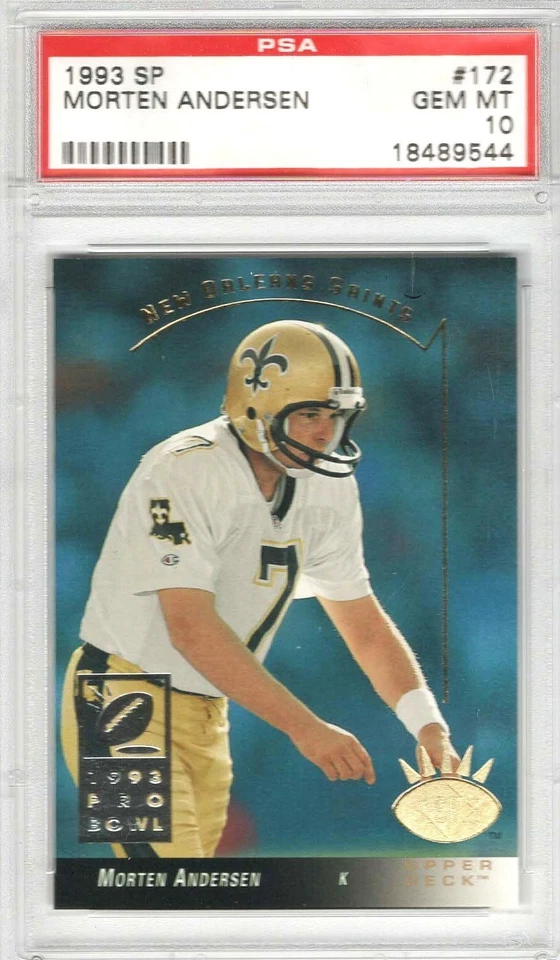 1993 SP MORTEN ANDERSEN #172 PSA 10 GEM MINT! HOF NEW ORLEANS SAINTS LOW POP 9 - Image 1 of 1