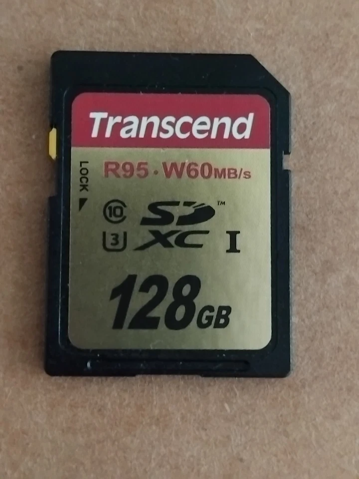 Transcend 128GB R95/W60MB/s C10 U3 UHS-I SDXC Memory Card - Image 1 of 3