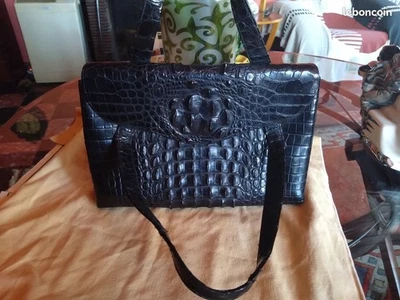 Magnifique Sac Vintage en véritable crocodile années 60 - Photo 1/3