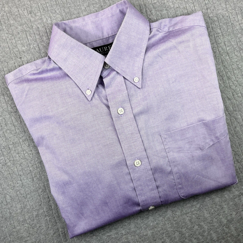 Lauren Ralph Lauren black label Dress Shirt Men S custom fit purple button down - Image 1 of 4