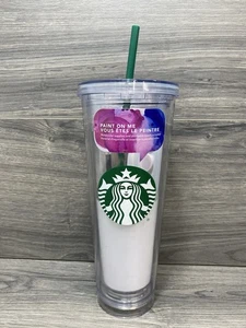 Starbucks Cold Cup 240z Tumbler Double Wall Acrylic Creat Your Own Paint On Me - Picture 1 of 7
