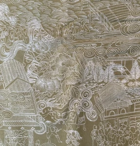 Robert Kaufman Fabric ORIENTAL TRADITIONS Olive Green Cotton 44” x BTY - Picture 1 of 4