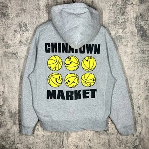 Chinatown Market Basketball Smiley Face Hoodie Puff Print - Picture 1 of 10