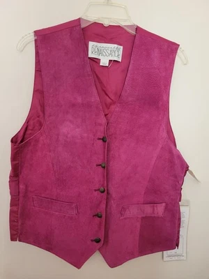 Vintage La Nauvelle Renaissance Pink Suede Vest Size M NWT Western Country - Image 1 of 4
