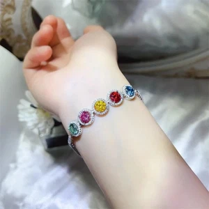 5 Carat 925 Sterling Silver Moissanite Bracelet - Picture 1 of 8