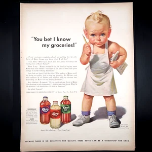 Karo Corn Syrup Advertisement 1943 Original Vintage Child World War II - Picture 1 of 6