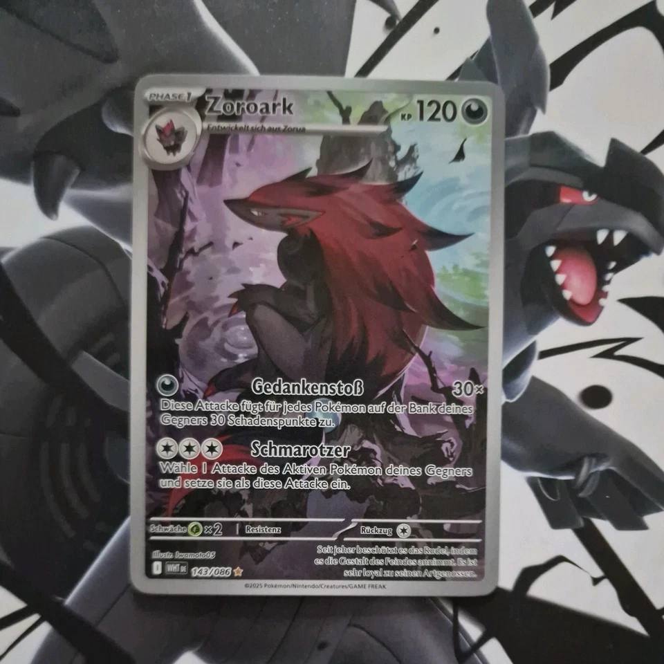 Pokemon Zoroark Illustration Rare | Deutsch 143/086 Weiße Flammen | Near Mint - Bild 1 von 2