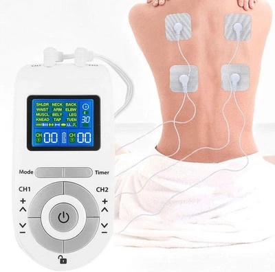 Massage TENS EMS Elektroden Reizstromgerät Schmerzen Muskelstimulator 10 modi DE - Bild 1 von 4