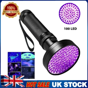 UV Ultra Violet 100~LED Flashlight Blacklight Detection Outdoor Torch Lamp Light - Picture 1 of 11