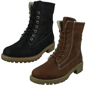 Botas con cordones para dama F5R1217 por línea polar Spot On precio de venta 37,99 GBP - Imagen 1 de 18