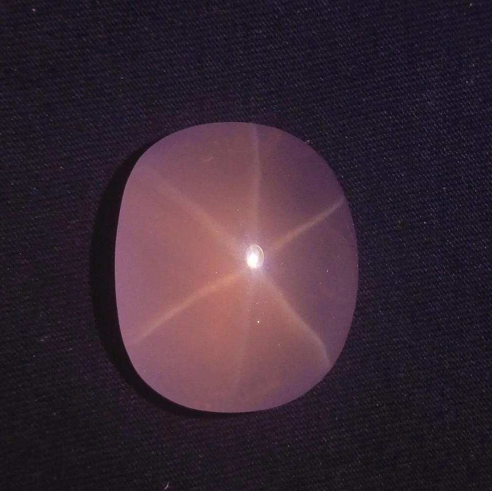 Cojín cabujón estrella 6 rayos cuarzo cristal rosa calidad superior AAA natural 177 quilates Foto 1 de 4