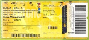 C1842- Vecchio BIGLIETTO PARTITA CALCIO 2012 ITALIA VS MALTA - Picture 1 of 1