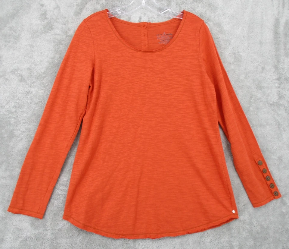 Неоновые Будда рубашка женщин средний декольте кнопка Boxy Lagenlook сожжен оранжевый - Изображение 1 из 4