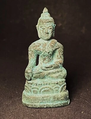 OLD THAI BUDDHA AMULET BRONZE, PHRA CHIANG SAEN (Sing 1) - Image 1 of 4