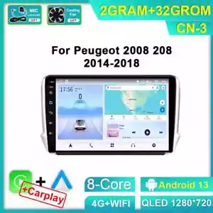Android 13 CarPlay GPS for Peugeot 2008 208 Series 2012-2018 Multimedia Radio - Picture 1 of 32