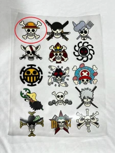 "Pegatina UV DTF - Logotipo pirata de una pieza "Luffy The Monkey" 8,8x8,8 cm/ 3,5x3,5 pulgadas - Imagen 1 de 6