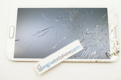 Telaio digitalizzatore LCD Samsung Galaxy Note 2 SGH-i317 T889 OEM obiettivo rotto bianco - Immagine 1 di 4