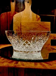 LENOX CENTERPIECE BOWL “Charleston” Deep Cut SPARKLING Crystal - Picture 1 of 8