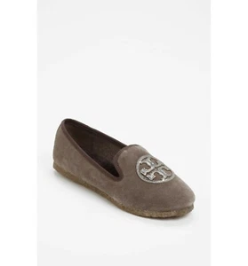 NIB Tory Burch Billy Suede Upper Slipper Shoes Size 6 Elephant - Picture 1 of 6