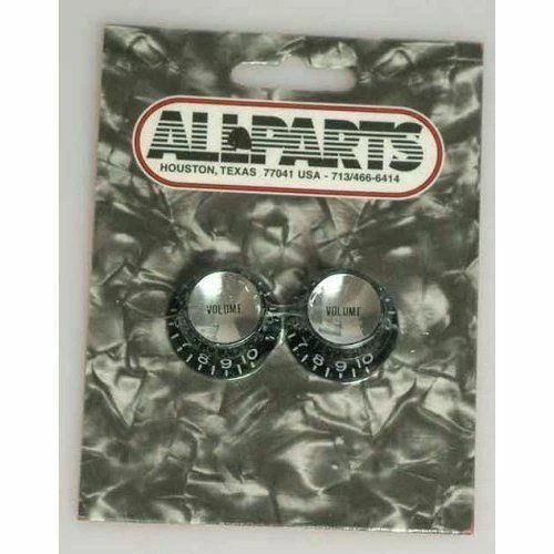Allparts Reflector Knobs Black With Silver Insert 2 Volume 2 Tone Set of 4