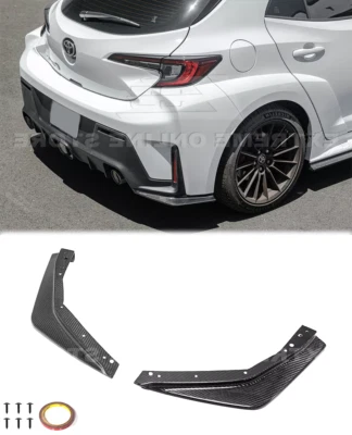 Pair Rear Apron Lip For 23-Up GR Corolla GR Style CARBON FIBER Spat Splitter Kit - Image 1 of 4