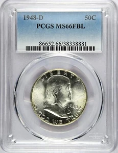 1948-D PCGS MS 66 FBL Franklin Half Dollar - Picture 1 of 4