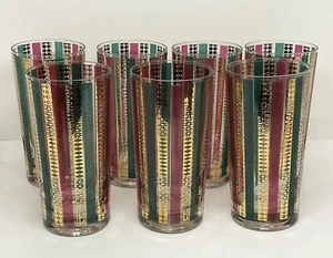 7 Georges Briard Harlequin Tall Cocktail Glasses ! Stunning! - Picture 1 of 8